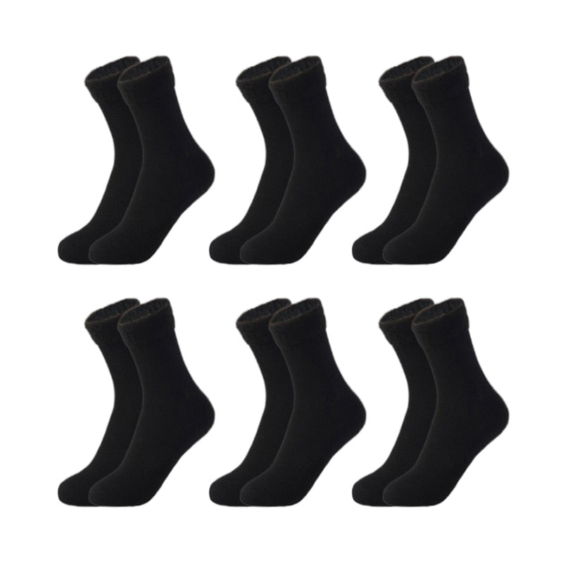 6 pares de meias térmicas unisex de veludo e náilon