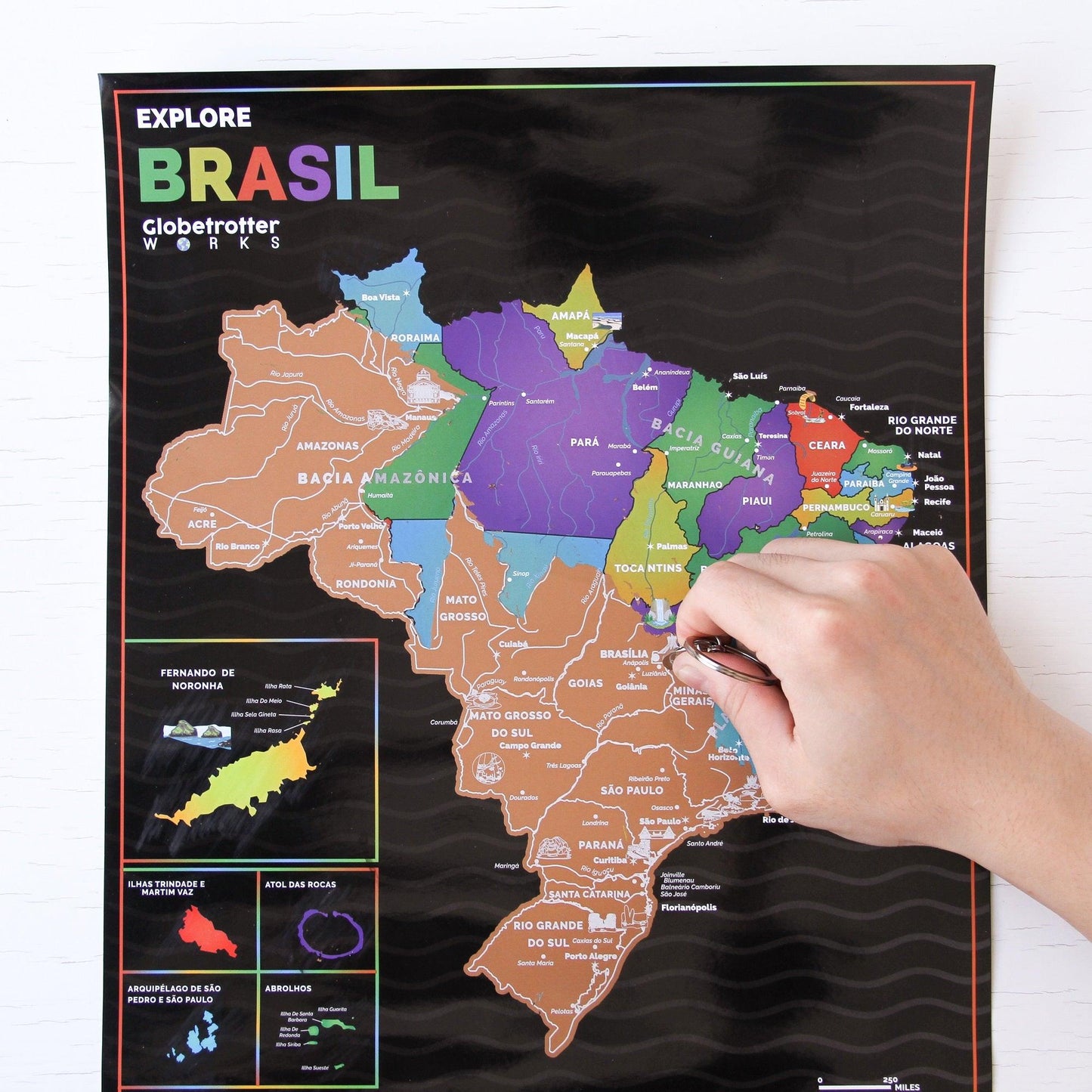 Mapa de raspar do Brasil - Marcopolo Serrasul