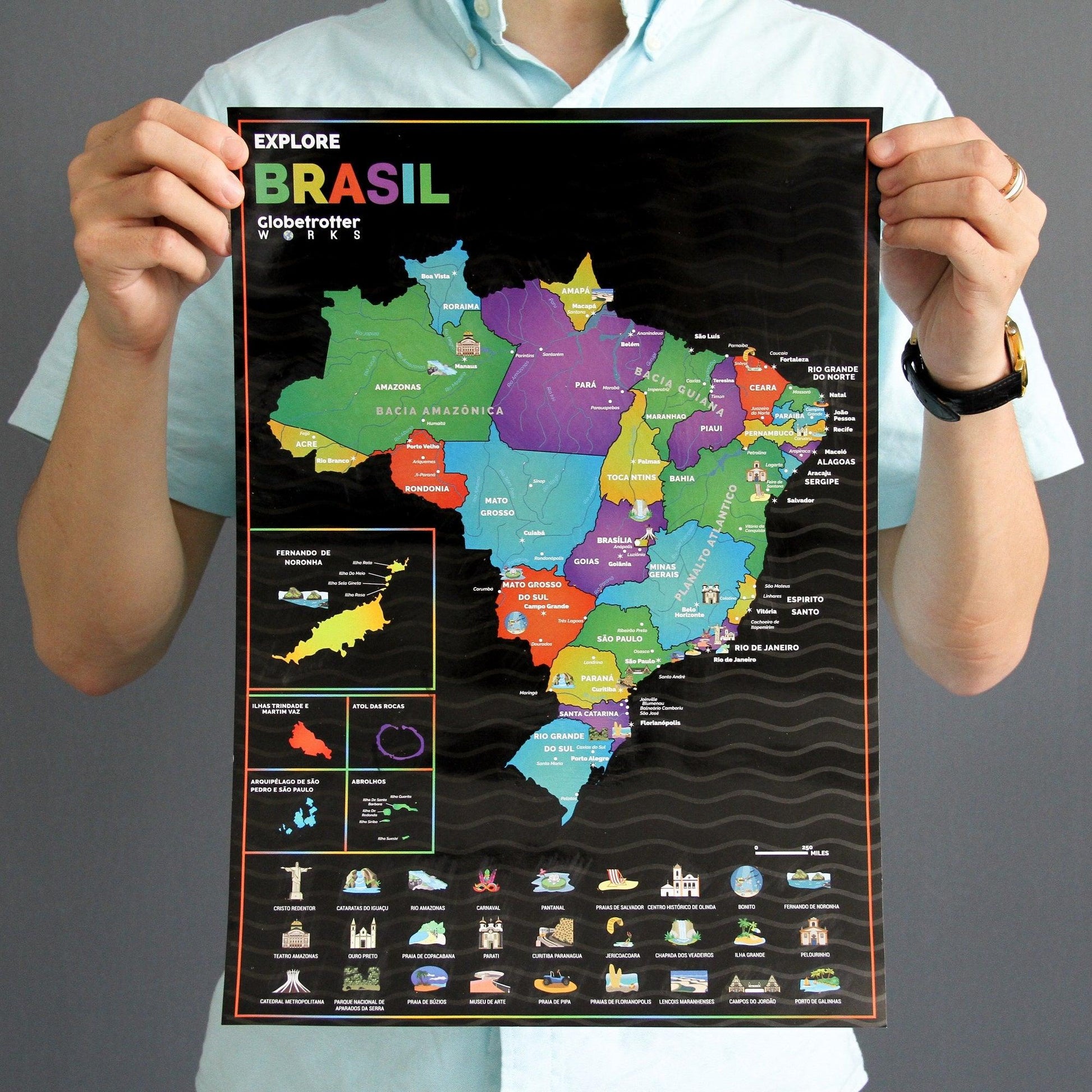 Mapa de raspar do Brasil - Marcopolo Serrasul